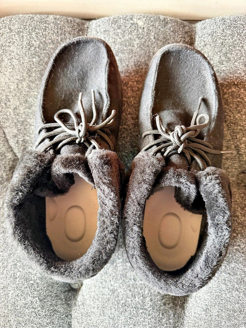 Hey Dude Britt Gray Fur-Lined Sneakers